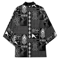 Papua New Guinea Heritage Motif Kimono Black Version LT05 - Polynesian Pride
