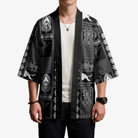 Papua New Guinea Heritage Motif Kimono Black Version LT05 - Polynesian Pride