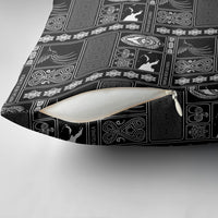 Papua New Guinea Heritage Motif Pillow Cover Black Version LT05 - Polynesian Pride
