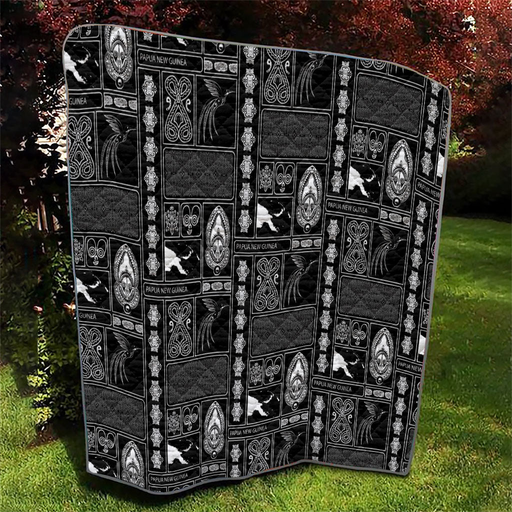 Papua New Guinea Heritage Motif Quilt Black Version LT05 - Polynesian Pride