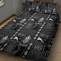 Papua New Guinea Heritage Motif Quilt Bed Set Black Version LT05 - Polynesian Pride