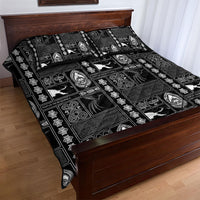 Papua New Guinea Heritage Motif Quilt Bed Set Black Version LT05 - Polynesian Pride