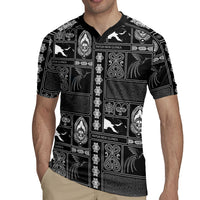 Papua New Guinea Heritage Motif Rugby Jersey Black Version LT05 - Polynesian Pride