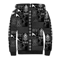 Papua New Guinea Heritage Motif Sherpa Hoodie Black Version LT05 - Polynesian Pride