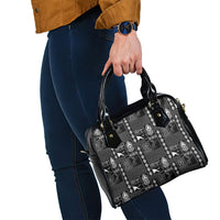 Papua New Guinea Heritage Motif Shoulder Handbag Black Version LT05 - Polynesian Pride