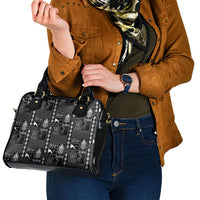 Papua New Guinea Heritage Motif Shoulder Handbag Black Version LT05 - Polynesian Pride