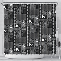 Papua New Guinea Heritage Motif Shower Curtain Black Version LT05 - Polynesian Pride