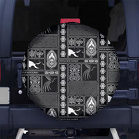 Papua New Guinea Heritage Motif Spare Tire Cover Black Version LT05 No hole Black - Polynesian Pride