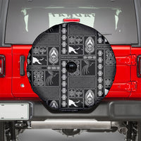 Papua New Guinea Heritage Motif Spare Tire Cover Black Version LT05 - Polynesian Pride