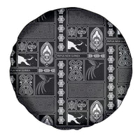 Papua New Guinea Heritage Motif Spare Tire Cover Black Version LT05 - Polynesian Pride