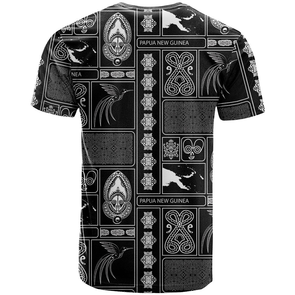 Papua New Guinea Heritage Motif T Shirt Black Version LT05 - Polynesian Pride