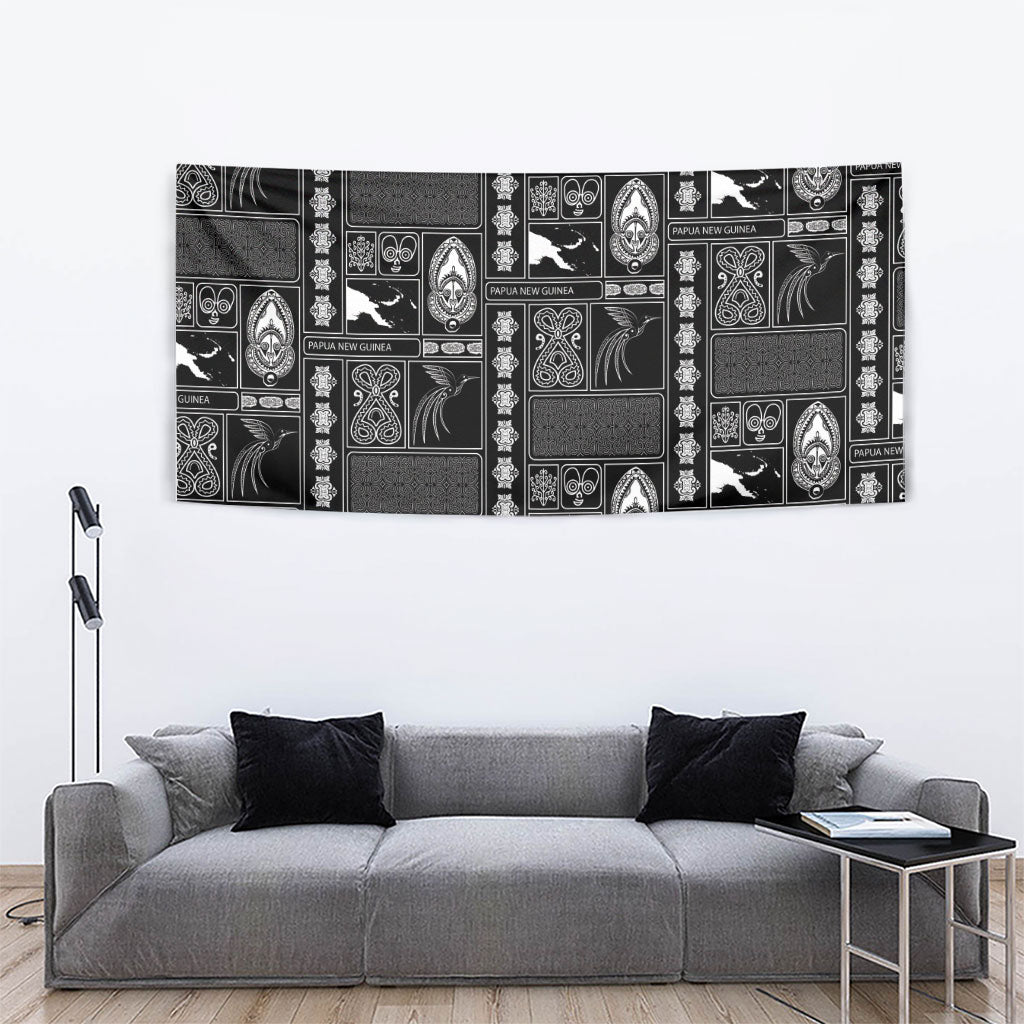 Papua New Guinea Heritage Motif Tapestry Black Version LT05 - Polynesian Pride