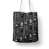 Papua New Guinea Heritage Motif Tote Bag Black Version LT05 - Polynesian Pride