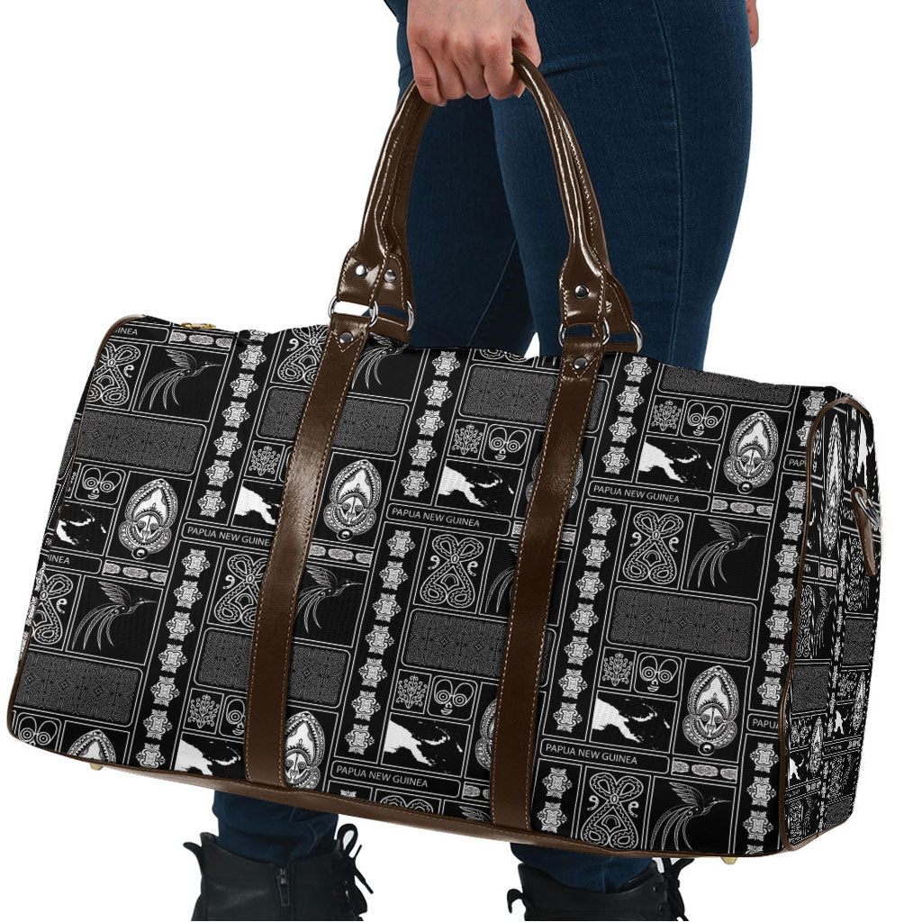 Papua New Guinea Heritage Motif Travel Bag Black Version LT05 - Polynesian Pride