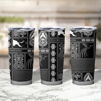 Papua New Guinea Heritage Motif Tumbler Cup Black Version LT05 - Polynesian Pride