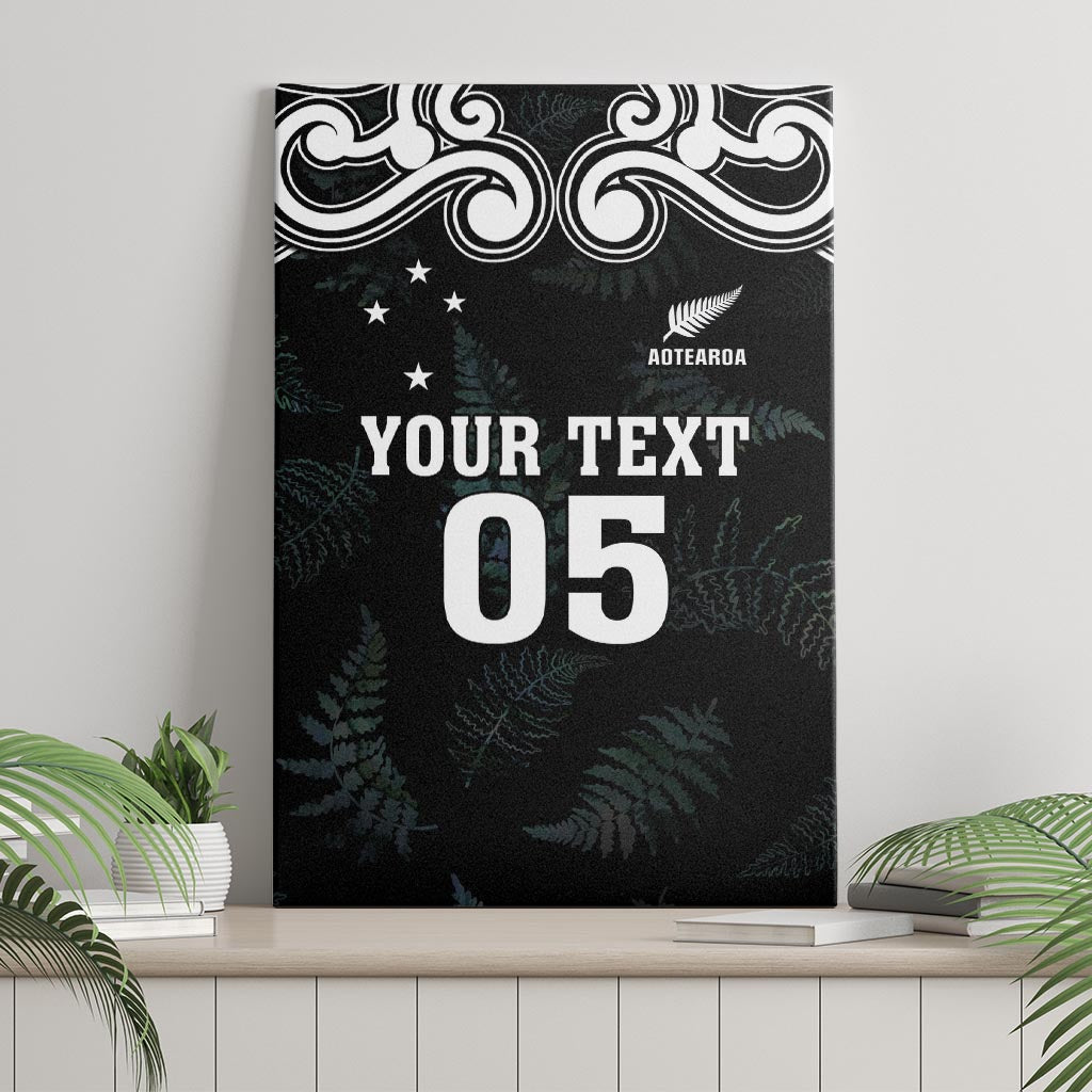 Custom New Zealand Fern Women Rugby Canvas Wall Art Maori Pattern