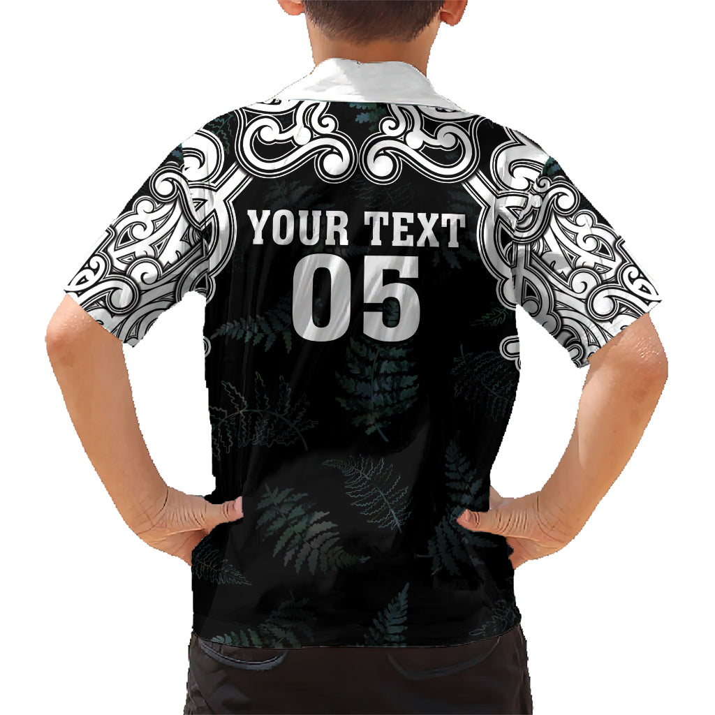 Custom New Zealand Fern Women Rugby Family Matching Short Sleeve Bodycon Dress and Hawaiian Shirt Maori Pattern LT05 - Polynesian Pride