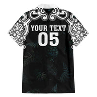 Custom New Zealand Fern Women Rugby Family Matching Short Sleeve Bodycon Dress and Hawaiian Shirt Maori Pattern LT05 - Polynesian Pride