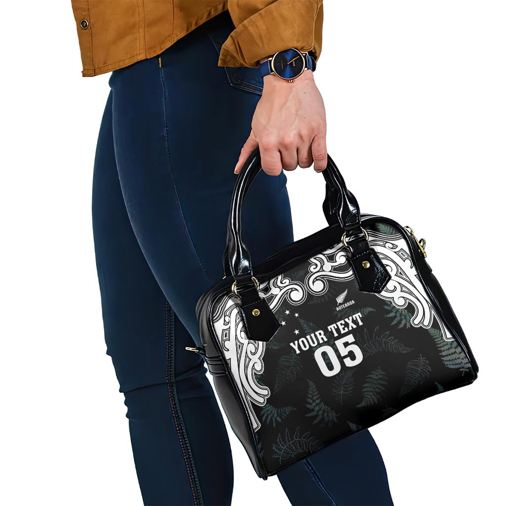 Custom New Zealand Fern Women Rugby Shoulder Handbag Maori Pattern