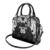 Custom New Zealand Fern Women Rugby Shoulder Handbag Maori Pattern