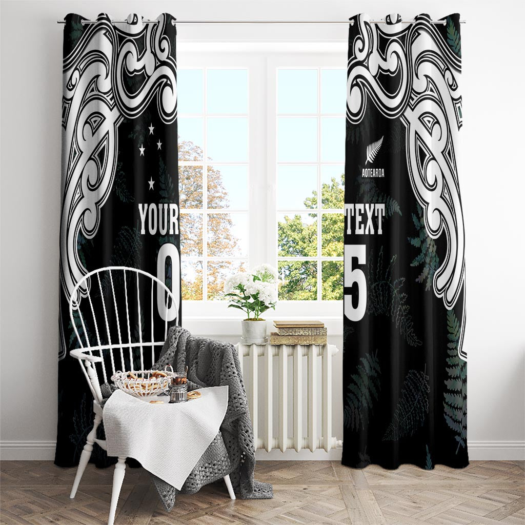 Custom New Zealand Fern Women Rugby Window Curtain Maori Pattern
