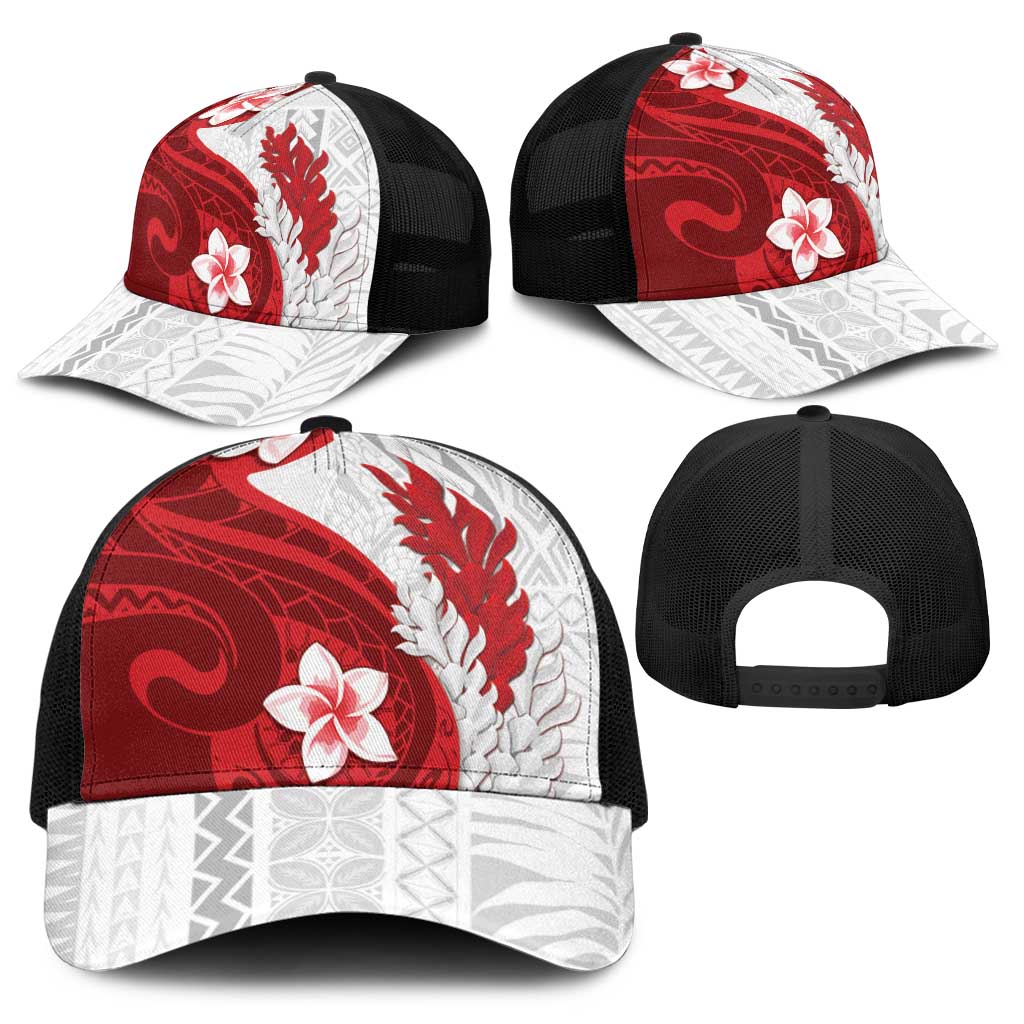 Samoa Teuila 2025 Baseball Net Cap Samoan Siapo Pattern Red Version - Polynesian Pride