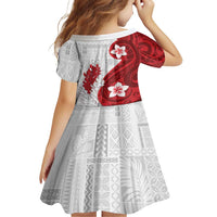 Samoa Teuila 2024 Family Matching Long Sleeve Bodycon Dress and Hawaiian Shirt Samoan Siapo Pattern Red Version