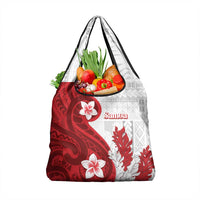 Samoa Teuila 2024 Grocery Bag Samoan Siapo Pattern Red Version