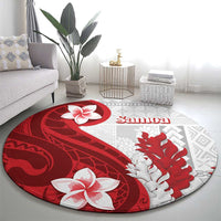 Samoa Teuila 2024 Round Carpet Samoan Siapo Pattern Red Version