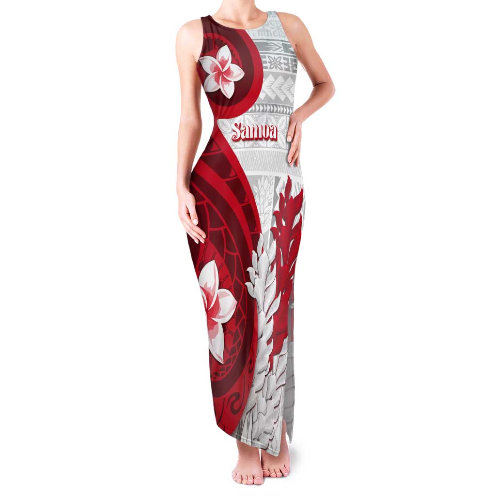 Samoa Teuila 2024 Tank Maxi Dress Samoan Siapo Pattern Red Version