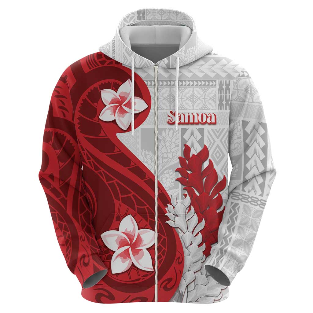 Samoa Teuila 2024 Zip Hoodie Samoan Siapo Pattern Red Version