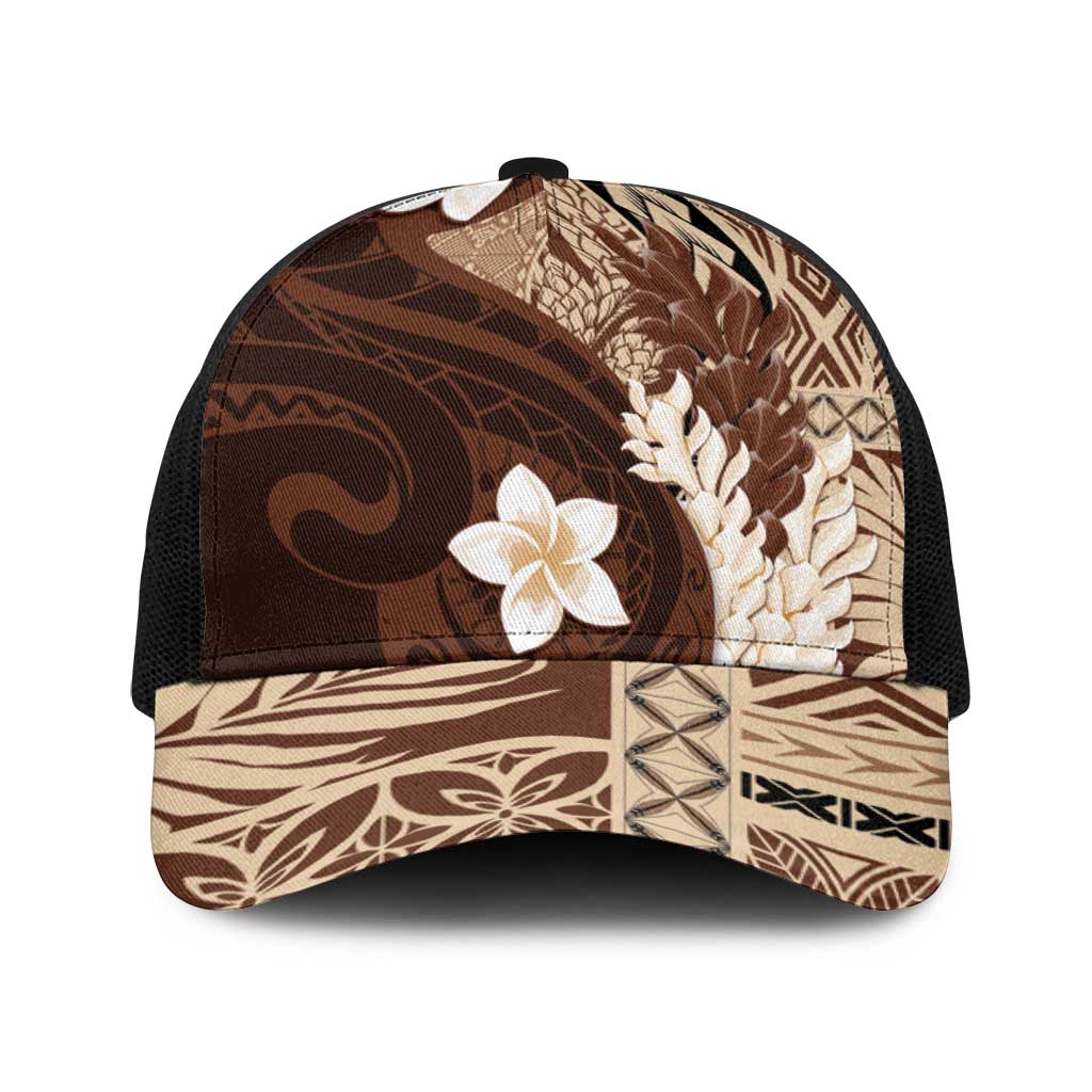 Samoa Teuila 2025 Baseball Net Cap Samoan Siapo Pattern Brown Version - Polynesian Pride
