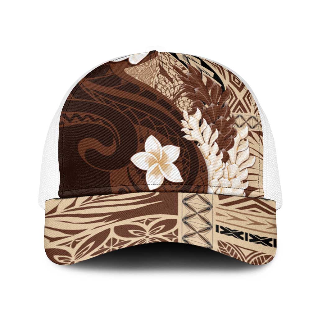 Samoa Teuila 2025 Baseball Net Cap Samoan Siapo Pattern Brown Version - Polynesian Pride