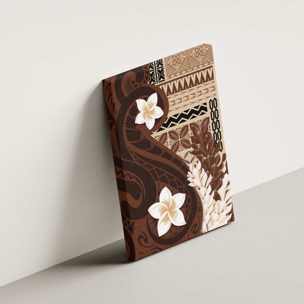 Samoa Teuila 2024 Canvas Wall Art Samoan Siapo Pattern Brown Version