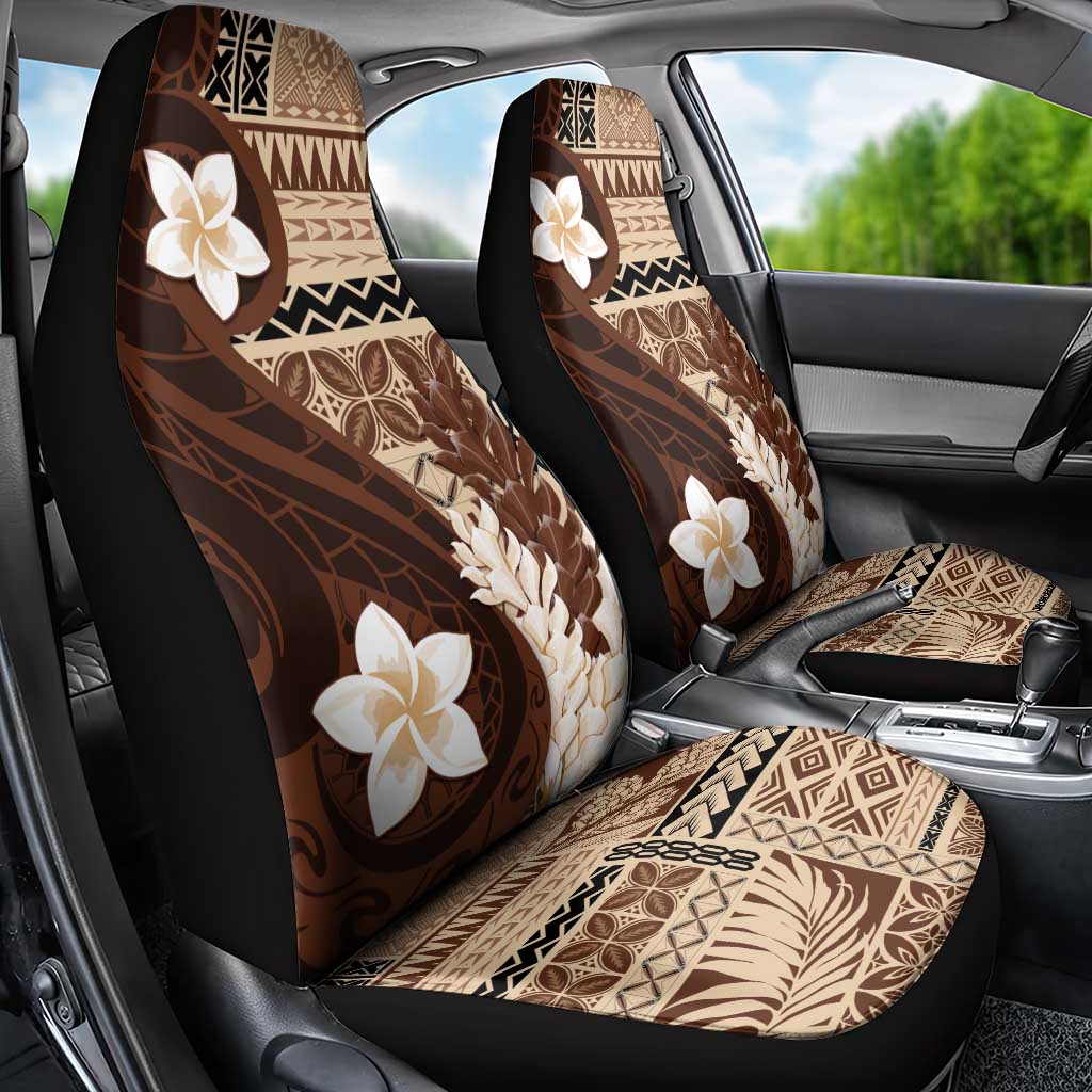 Samoa Teuila 2024 Car Seat Cover Samoan Siapo Pattern Brown Version