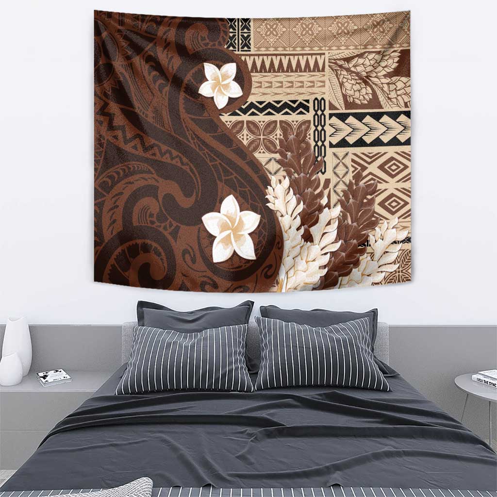 Samoa Teuila 2024 Tapestry Samoan Siapo Pattern Brown Version