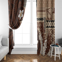 Samoa Teuila 2024 Window Curtain Samoan Siapo Pattern Brown Version