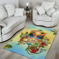 Aloha Hawaii Turtle Area Rug Retro Style - Polynesian Pride