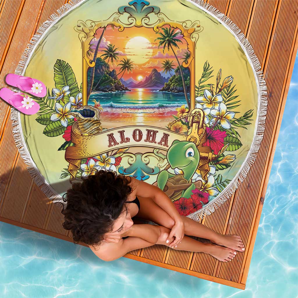 Aloha Hawaii Turtle Beach Blanket Retro Style - Polynesian Pride