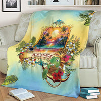 Aloha Hawaii Turtle Blanket Retro Style - Polynesian Pride