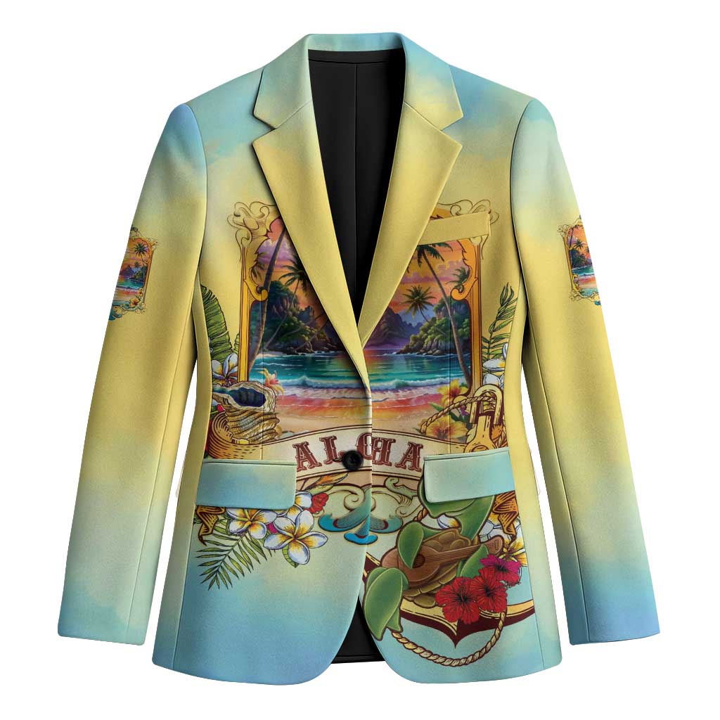 Aloha Hawaii Turtle Blazer Retro Style - Polynesian Pride