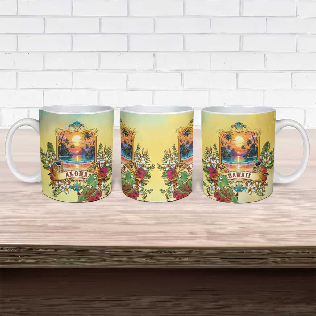 Aloha Hawaii Turtle Ceramic Mug Retro Style - Polynesian Pride