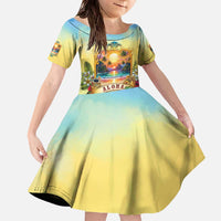 Aloha Hawaii Turtle Family Matching Off The Shoulder Long Sleeve Dress and Hawaiian Shirt Retro Style - Polynesian Pride