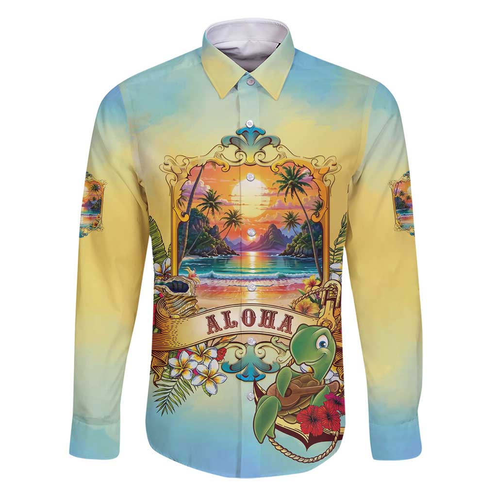 Aloha Hawaii Turtle Family Matching Puletasi and Hawaiian Shirt Retro Style - Polynesian Pride