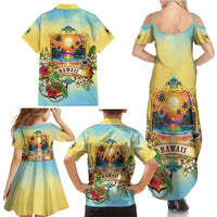 Aloha Hawaii Turtle Family Matching Summer Maxi Dress and Hawaiian Shirt Retro Style - Polynesian Pride