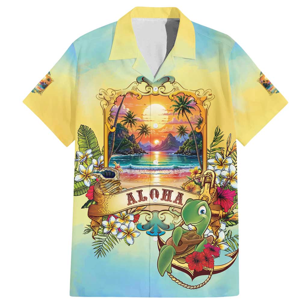 Aloha Hawaii Turtle Family Matching Tank Maxi Dress and Hawaiian Shirt Retro Style - Polynesian Pride