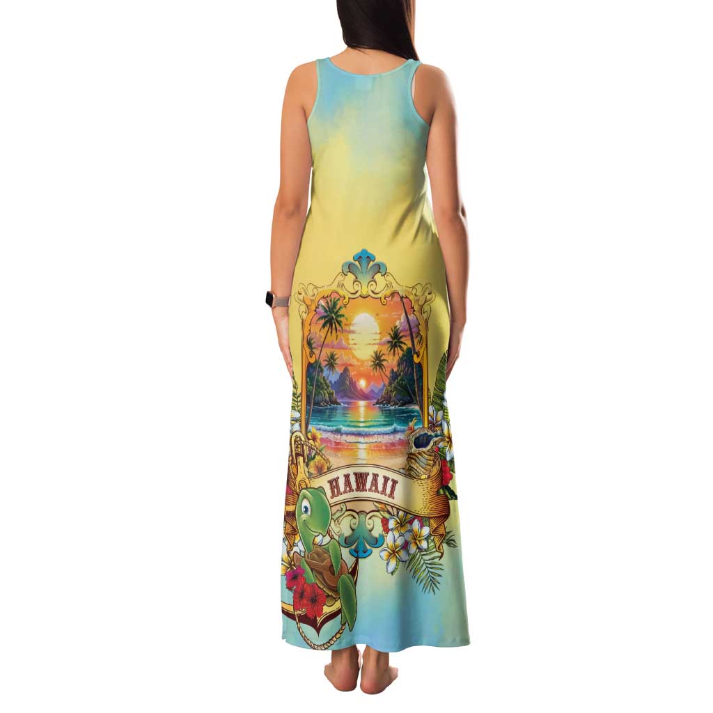 Aloha Hawaii Turtle Family Matching Tank Maxi Dress and Hawaiian Shirt Retro Style - Polynesian Pride