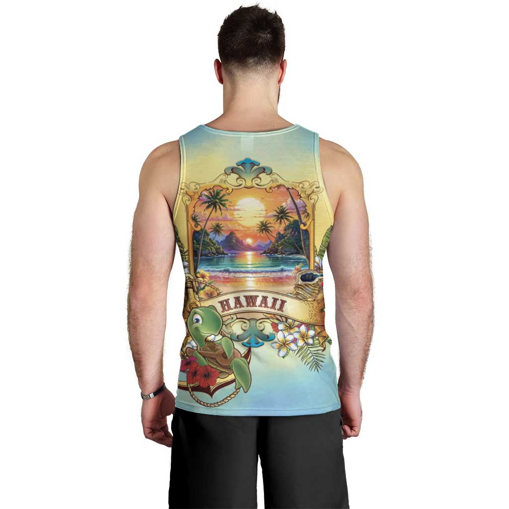 Aloha Hawaii Turtle Men Tank Top Retro Style - Polynesian Pride