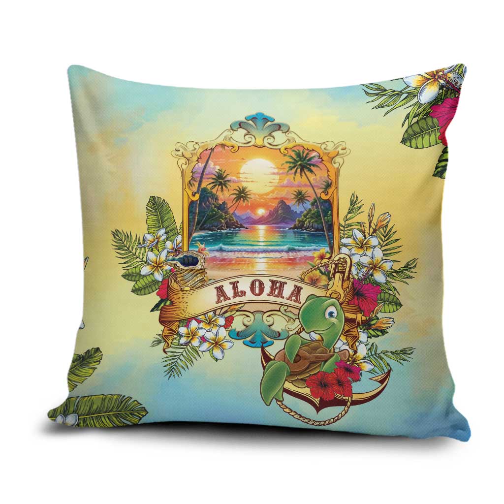 Aloha Hawaii Turtle Pillow Cover Retro Style - Polynesian Pride