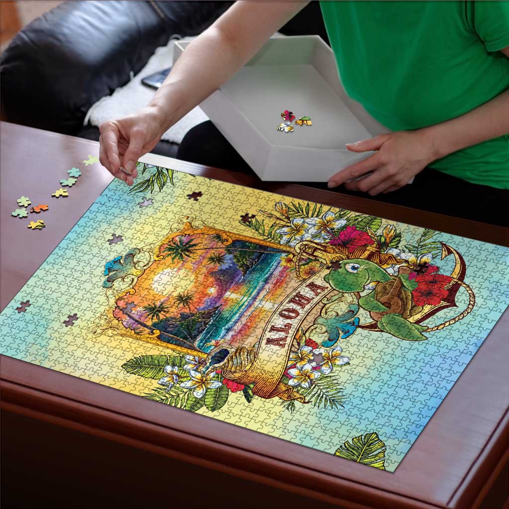 Aloha Hawaii Turtle Puzzle Retro Style LT05 - Polynesian Pride